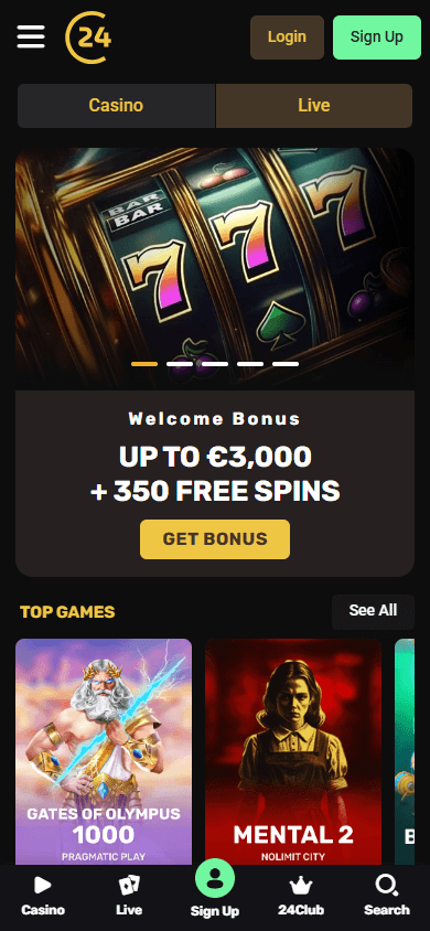 24Casino Mobile screenshot